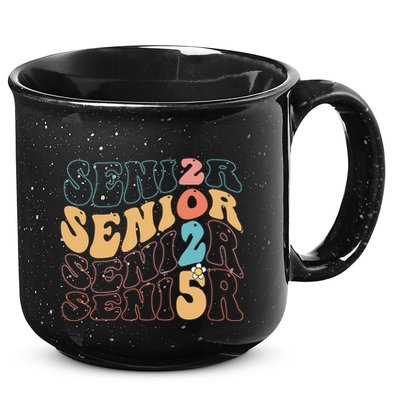 Senior 25 Graduation Class Of 2025 Cute Groovy Senior 2025 Gift 15oz Campfire Ceramic Mug
