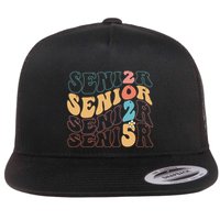 Senior 25 Graduation Class Of 2025 Cute Groovy Senior 2025 Gift Flatbill Hat