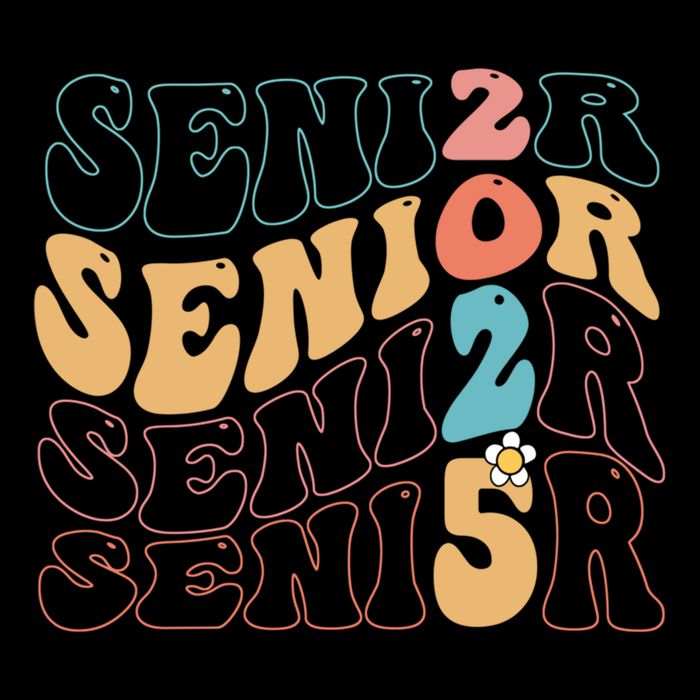 Senior 25 Graduation Class Of 2025 Cute Groovy Senior 2025 Gift Flatbill Hat