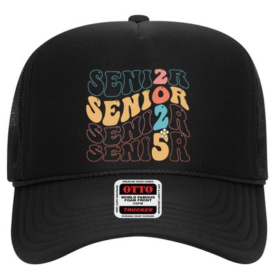 Senior 25 Graduation Class Of 2025 Cute Groovy Senior 2025 Gift Trucker Hat