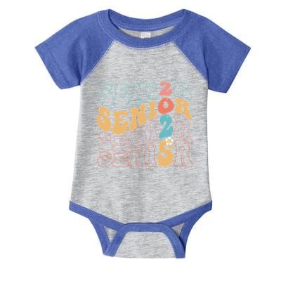 Senior 25 Graduation Class Of 2025 Cute Groovy Senior 2025 Gift Infant Baby Jersey Bodysuit