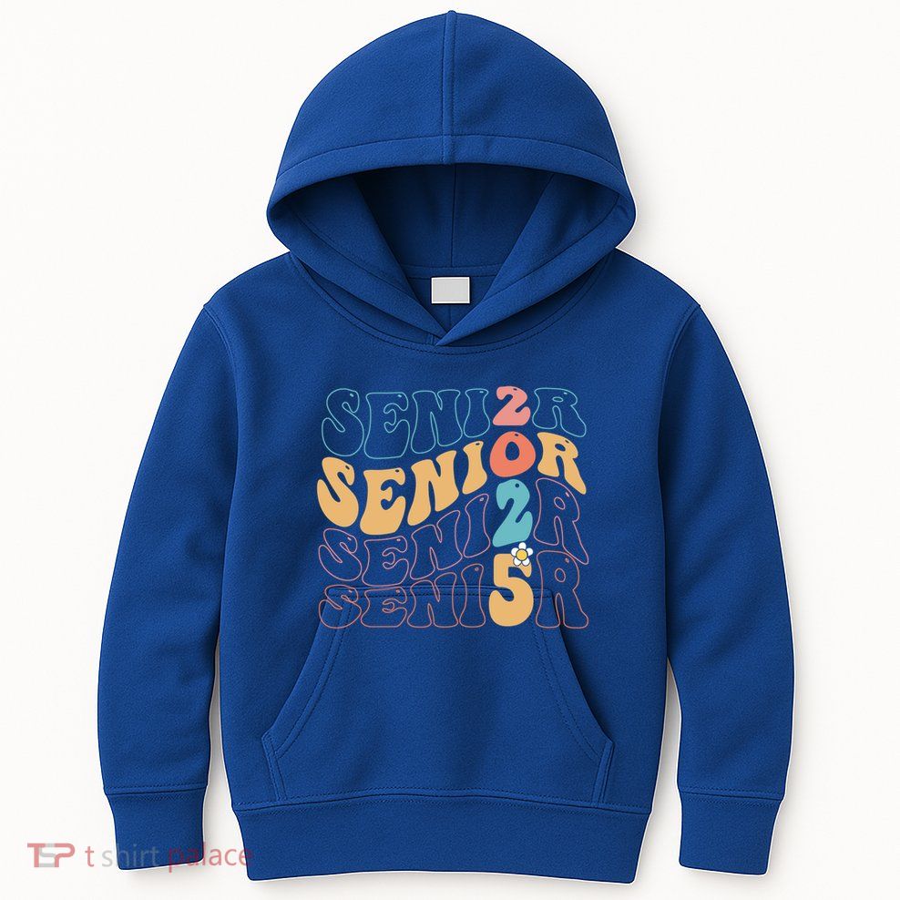 Senior 25 Graduation Class Of 2025 Cute Groovy Senior 2025 Gift Kids Hoodie