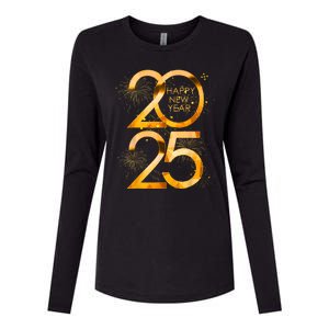 Supplies 2025 Happy New Year Party Family Matching Fireworks Gift Womens Cotton Relaxed Long Sleeve T-Shirt