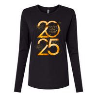 Supplies 2025 Happy New Year Party Family Matching Fireworks Gift Womens Cotton Relaxed Long Sleeve T-Shirt