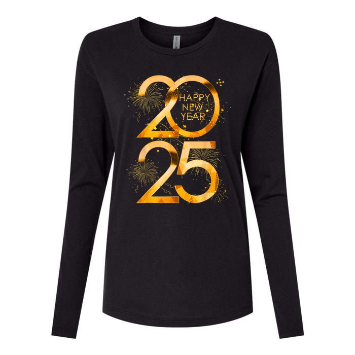 Supplies 2025 Happy New Year Party Family Matching Fireworks Gift Womens Cotton Relaxed Long Sleeve T-Shirt