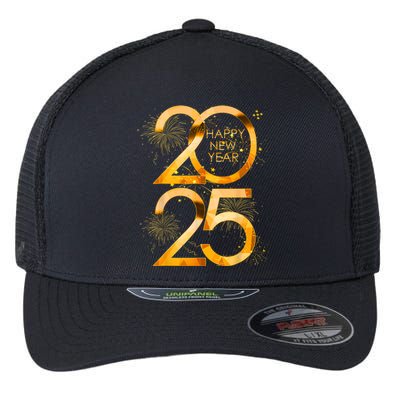 Supplies 2025 Happy New Year Party Family Matching Fireworks Gift Flexfit Unipanel Trucker Cap