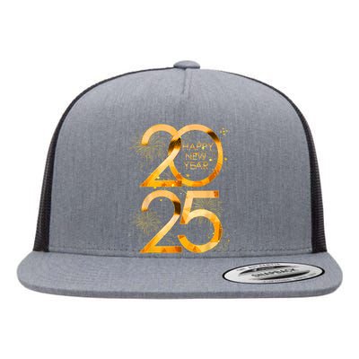 Supplies 2025 Happy New Year Party Family Matching Fireworks Gift Flat Bill Trucker Hat