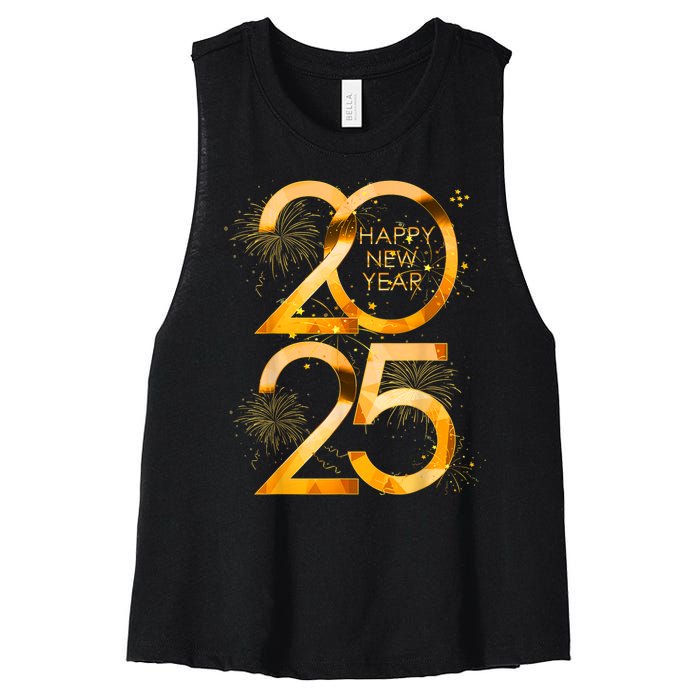 Supplies 2025 Happy New Year Party Family Matching Fireworks Gift Women's Racerback Cropped Tank