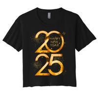 Supplies 2025 Happy New Year Party Family Matching Fireworks Gift Women's Crop Top Tee