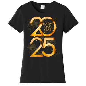 Supplies 2025 Happy New Year Party Family Matching Fireworks Gift Women's T-Shirt