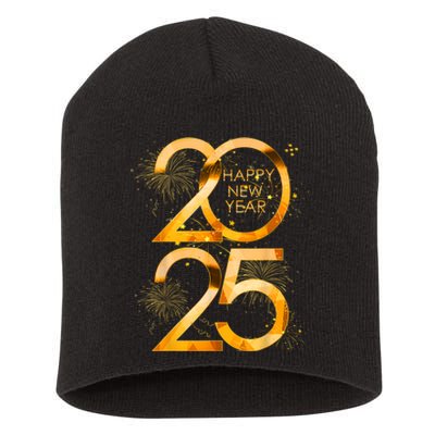 Supplies 2025 Happy New Year Party Family Matching Fireworks Gift Short Acrylic Beanie