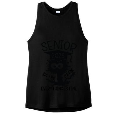 Senior 2025 Its Fine Im Fine Everything Is Fine Ladies PosiCharge Tri-Blend Wicking Tank