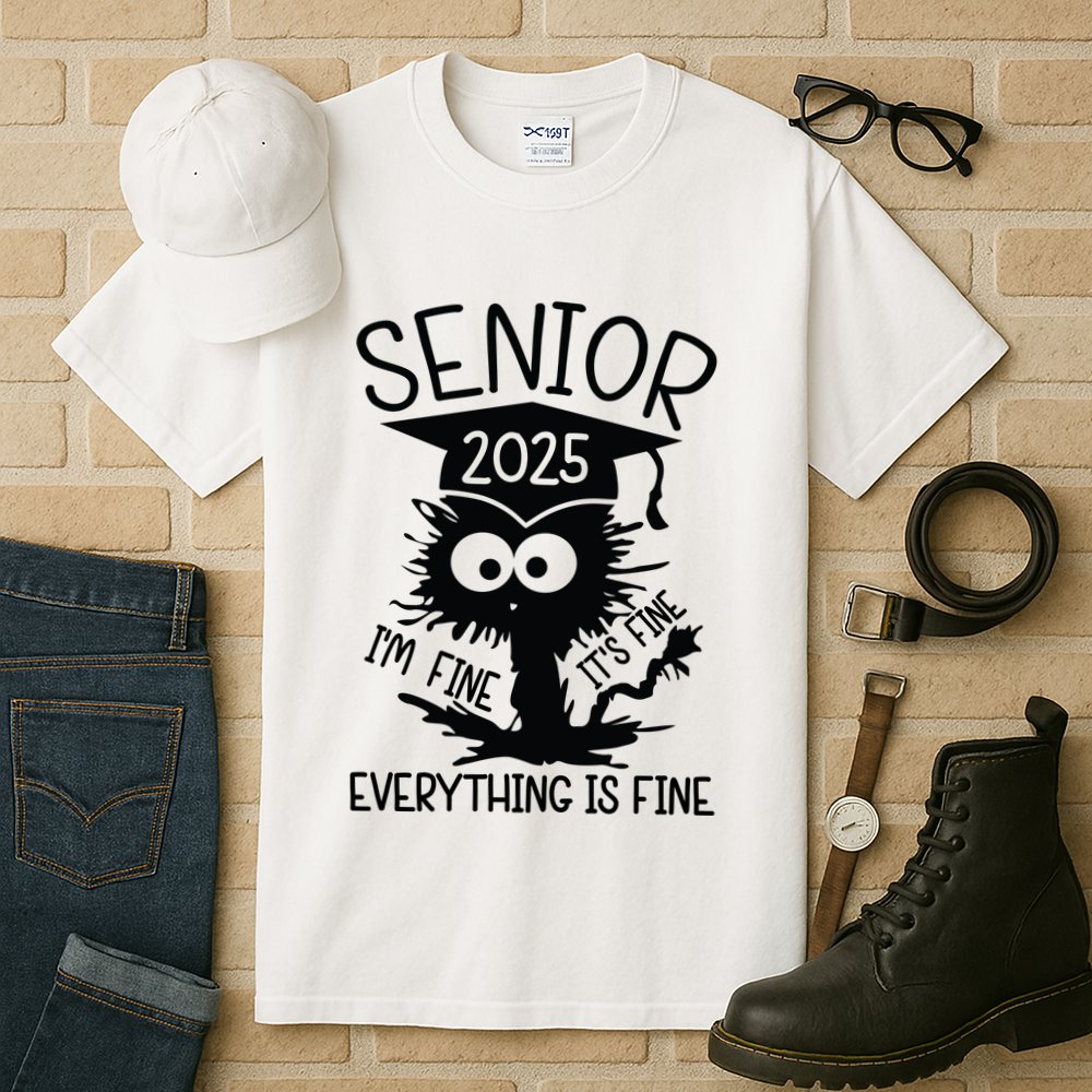 Senior 2025 Its Fine Im Fine Everything Is Fine Tall T-Shirt