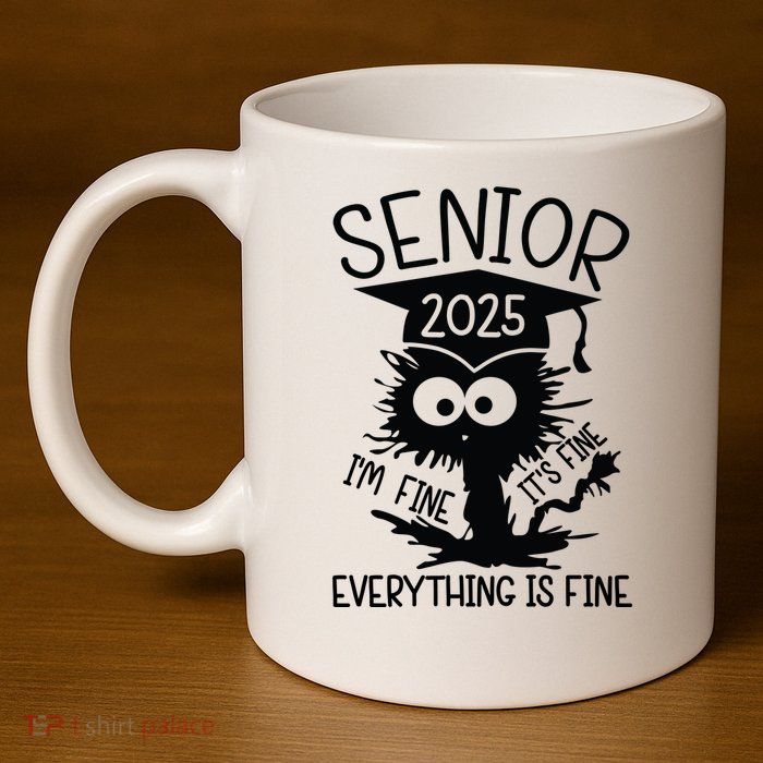 Senior 2025 Its Fine Im Fine Everything Is Fine 11oz C Handle Ceramic Mug