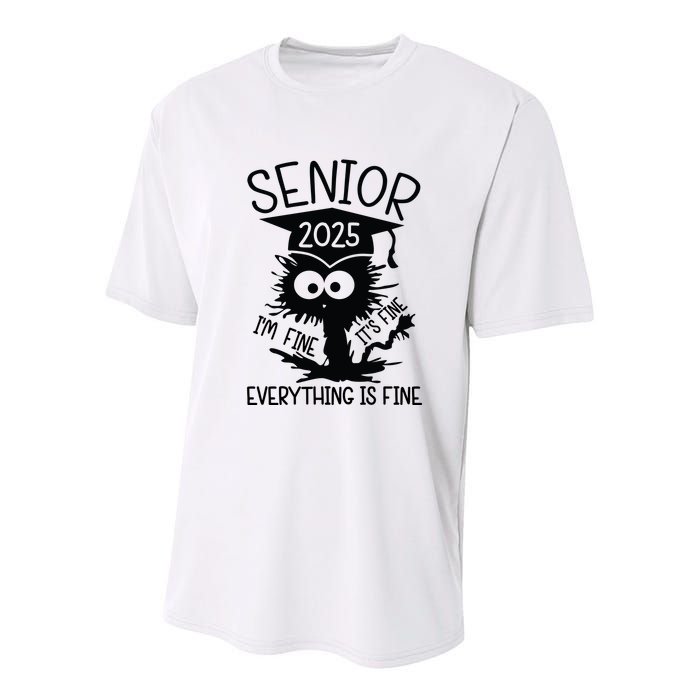 Senior 2025 Its Fine Im Fine Everything Is Fine Youth Performance Sprint T-Shirt