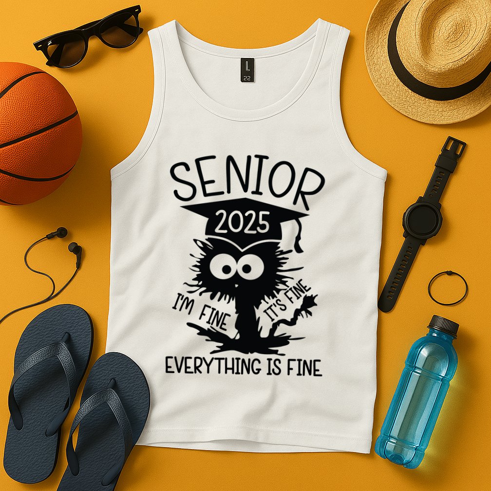 Senior 2025 Its Fine Im Fine Everything Is Fine Tank Top