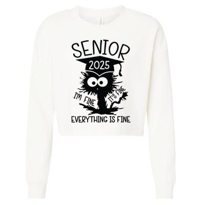 Senior 2025 Its Fine Im Fine Everything Is Fine Cropped Pullover Crew