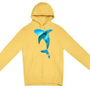 Shark 2 Lovers Silhouette Earth Day And Ocean Week Awareness Cute Gift Premium Pullover Hoodie