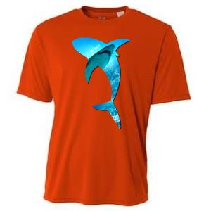 Shark 2 Lovers Silhouette Earth Day And Ocean Week Awareness Cute Gift Cooling Performance Crew T-Shirt