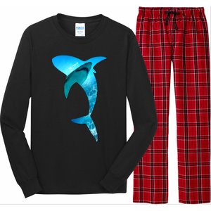 Shark 2 Lovers Silhouette Earth Day And Ocean Week Awareness Cute Gift Long Sleeve Pajama Set