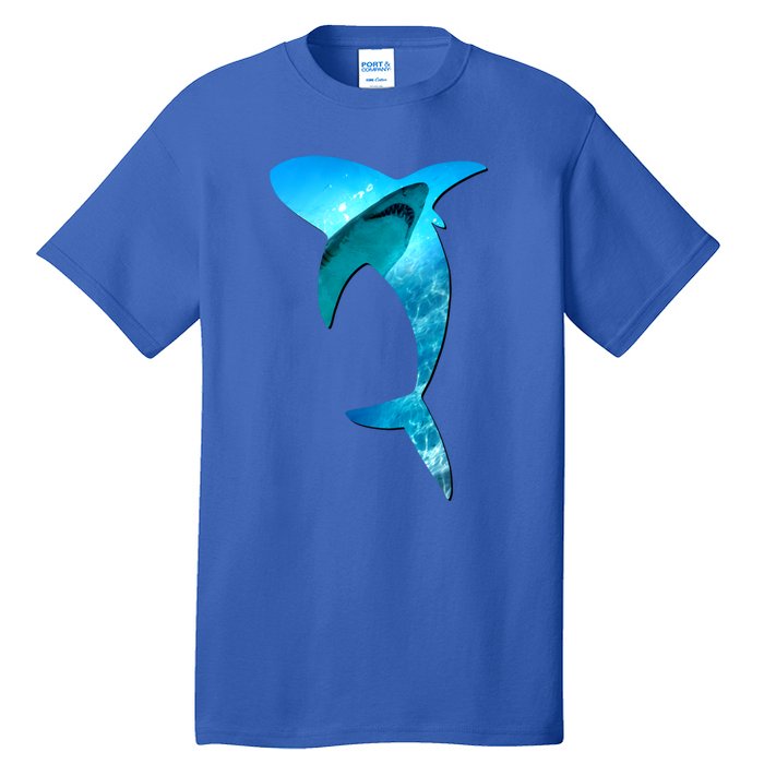 Shark 2 Lovers Silhouette Earth Day And Ocean Week Awareness Cute Gift Tall T-Shirt