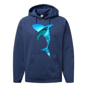 Shark 2 Lovers Silhouette Earth Day And Ocean Week Awareness Cute Gift Performance Fleece Hoodie