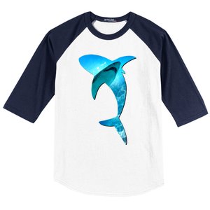 Shark 2 Lovers Silhouette Earth Day And Ocean Week Awareness Cute Gift Baseball Sleeve Shirt