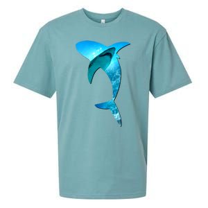 Shark 2 Lovers Silhouette Earth Day And Ocean Week Awareness Cute Gift Sueded Cloud Jersey T-Shirt