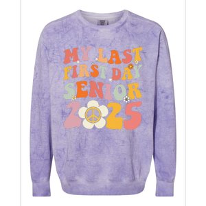 Senior 2025 My First Last Day College Graduation Year Colorblast Crewneck Sweatshirt