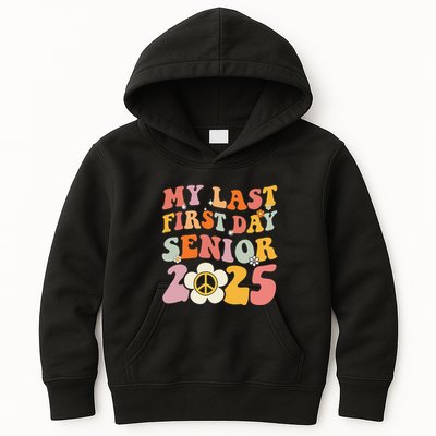 Senior 2025 My First Last Day College Graduation Year Kids Hoodie