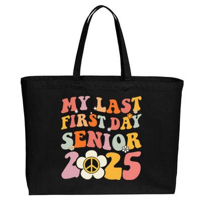 Senior 2025 My First Last Day College Graduation Year Cotton Canvas Jumbo Tote