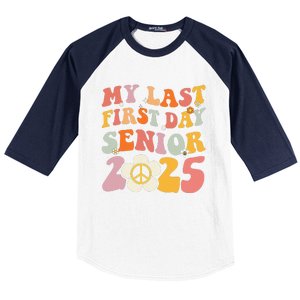 Senior 2025 My First Last Day College Graduation Year Baseball Sleeve Shirt