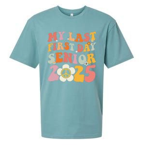 Senior 2025 My First Last Day College Graduation Year Sueded Cloud Jersey T-Shirt