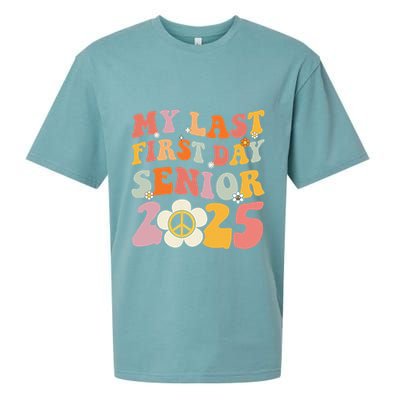 Senior 2025 My First Last Day College Graduation Year Sueded Cloud Jersey T-Shirt