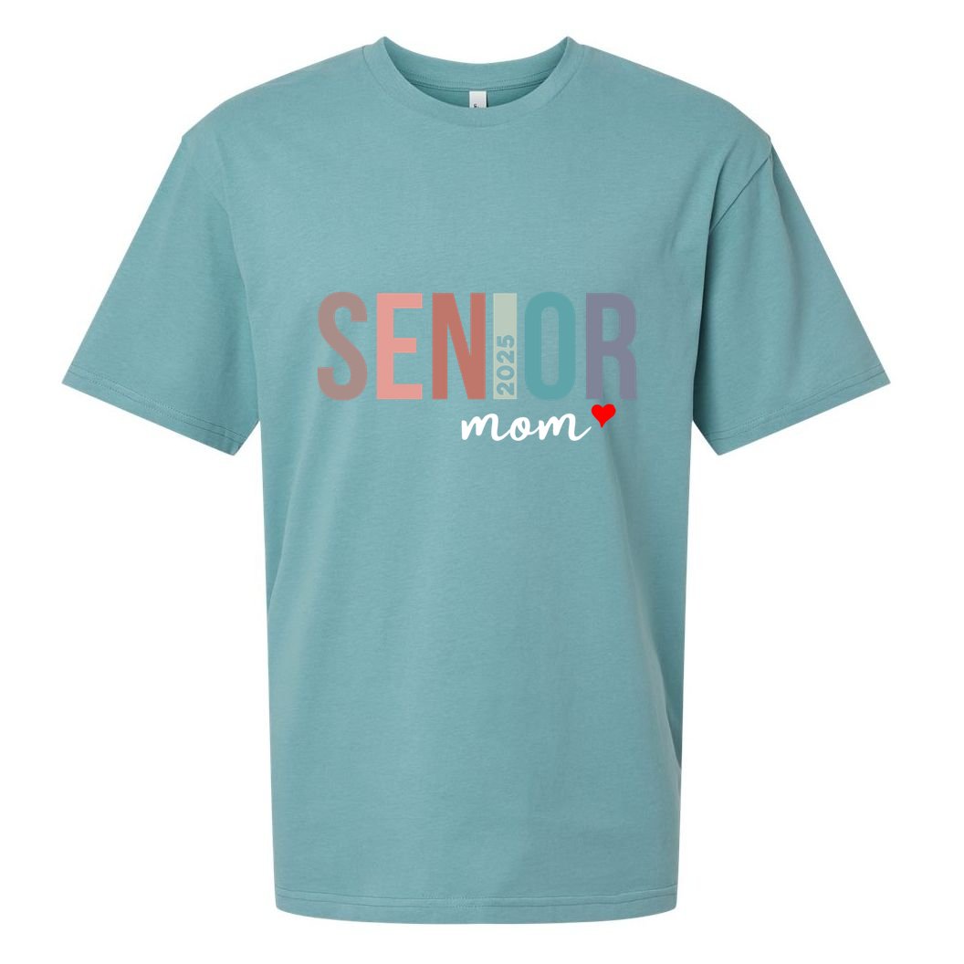 Senior 2025 Mom Graduate Funny Class Of 2025 Gift Sueded Cloud Jersey T-Shirt