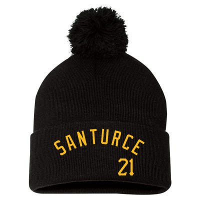 Santurce 21 Puerto Rico Baseball Pom Pom 12in Knit Beanie