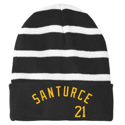 Santurce 21 Puerto Rico Baseball Striped Beanie with Solid Band