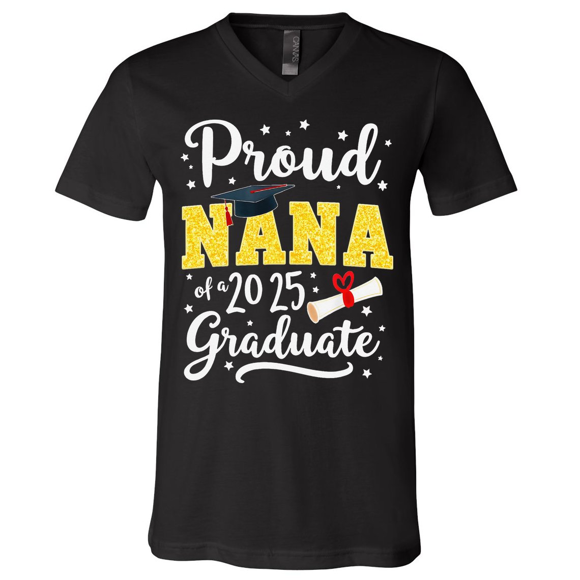 Senior 2025 Proud Nana Of A Class Of 2025 Graduate Gift V-Neck T-Shirt