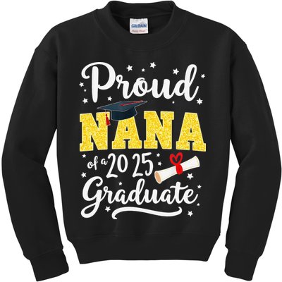 Senior 2025 Proud Nana Of A Class Of 2025 Graduate Gift Kids Sweatshirt