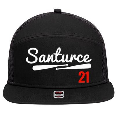 Santurce 21 Puerto Rico Baseball 7 Panel Mesh Trucker Snapback Hat