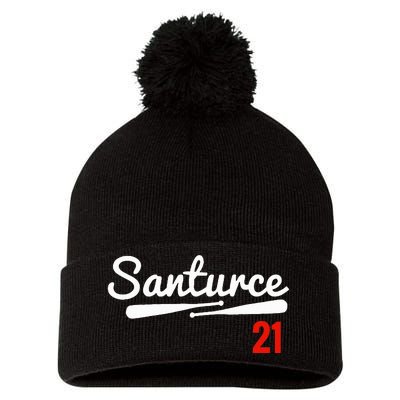 Santurce 21 Puerto Rico Baseball Pom Pom 12in Knit Beanie