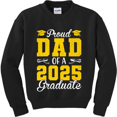Senior 2025 Proud Dad Of A 2025 Graduate Raglan Baseball Kids Sweatshirt