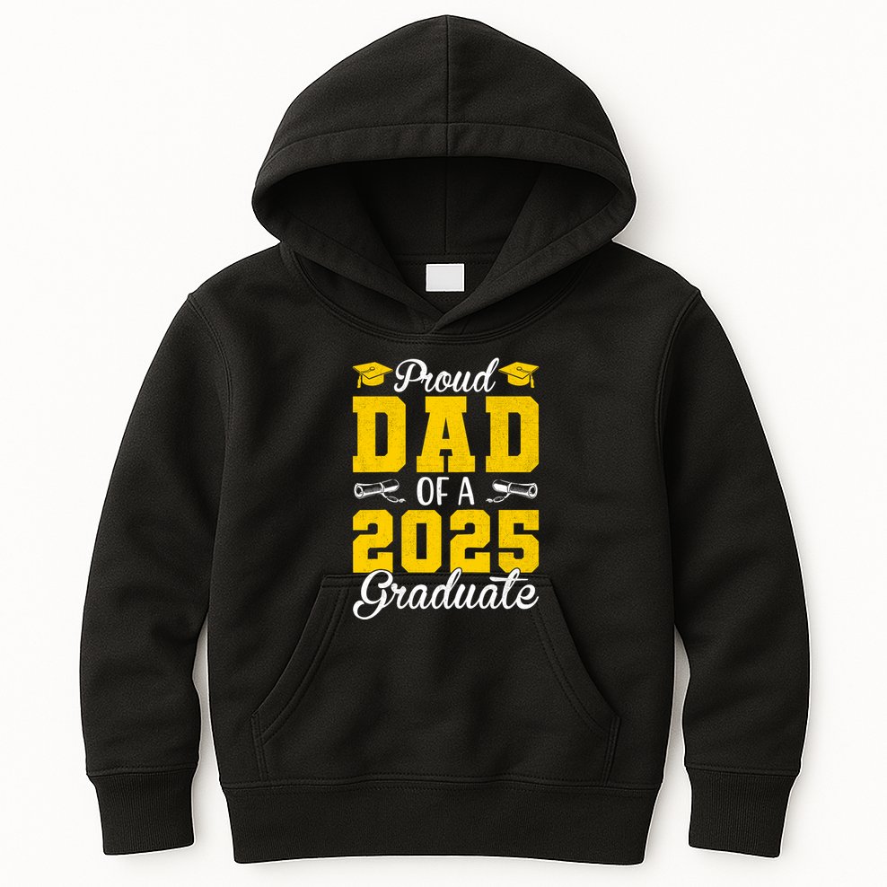 Senior 2025 Proud Dad Of A 2025 Graduate Raglan Baseball Kids Hoodie