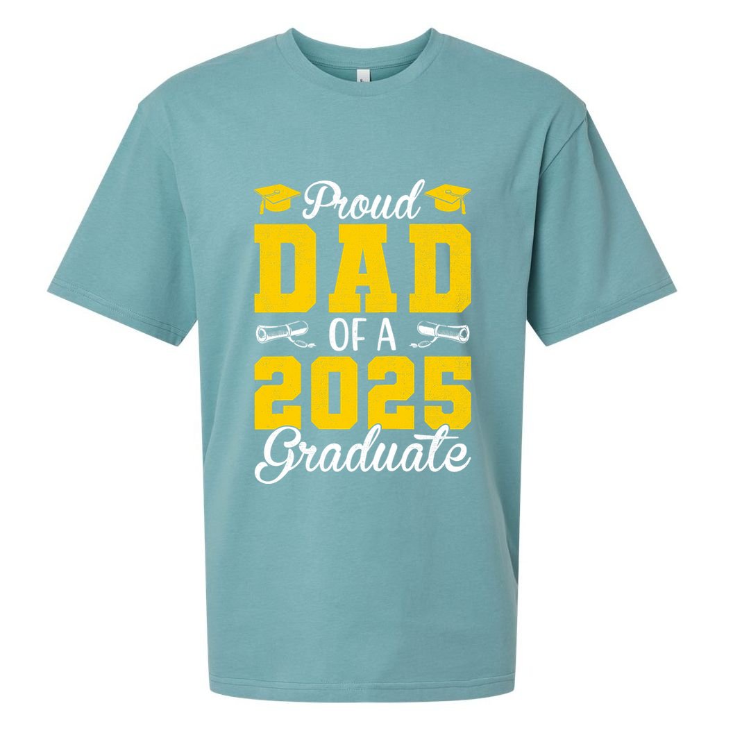 Senior 2025 Proud Dad Of A 2025 Graduate Raglan Baseball Sueded Cloud Jersey T-Shirt