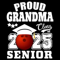Senior 2025 Proud Grandma Of A Class Of 2025 Senior Bowling Funny Gift Drawstring Bag