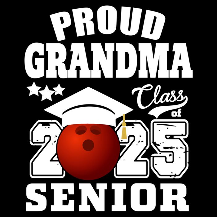 Senior 2025 Proud Grandma Of A Class Of 2025 Senior Bowling Funny Gift Drawstring Bag