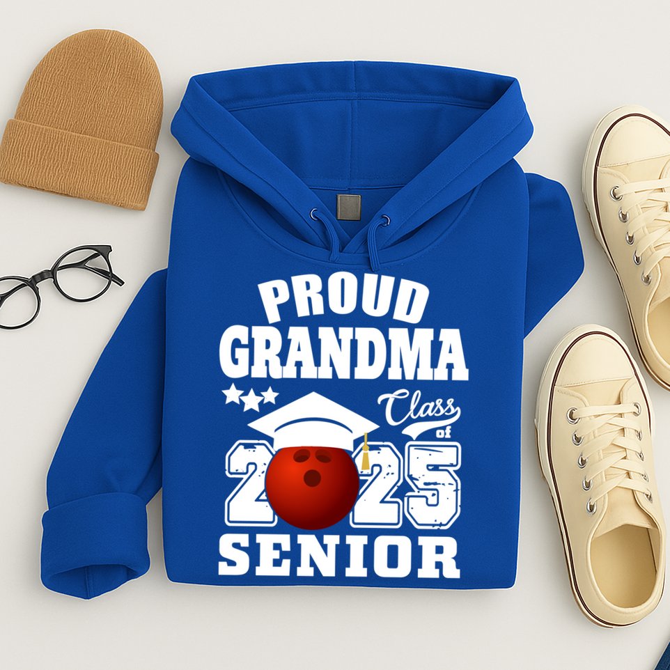 Senior 2025 Proud Grandma Of A Class Of 2025 Senior Bowling Funny Gift Hoodie