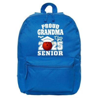 Senior 2025 Proud Grandma Of A Class Of 2025 Senior Bowling Funny Gift 16 in Basic Backpack