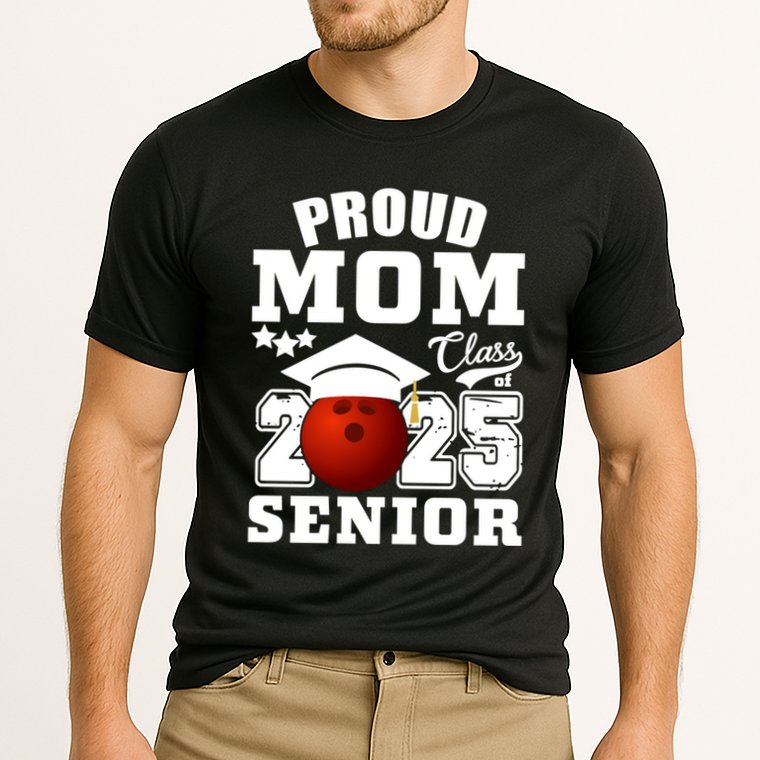 Senior 2025 Proud Mom Of A Class Of 2025 Bowling Graduate Great Gift Cooling Performance Crew T-Shirt