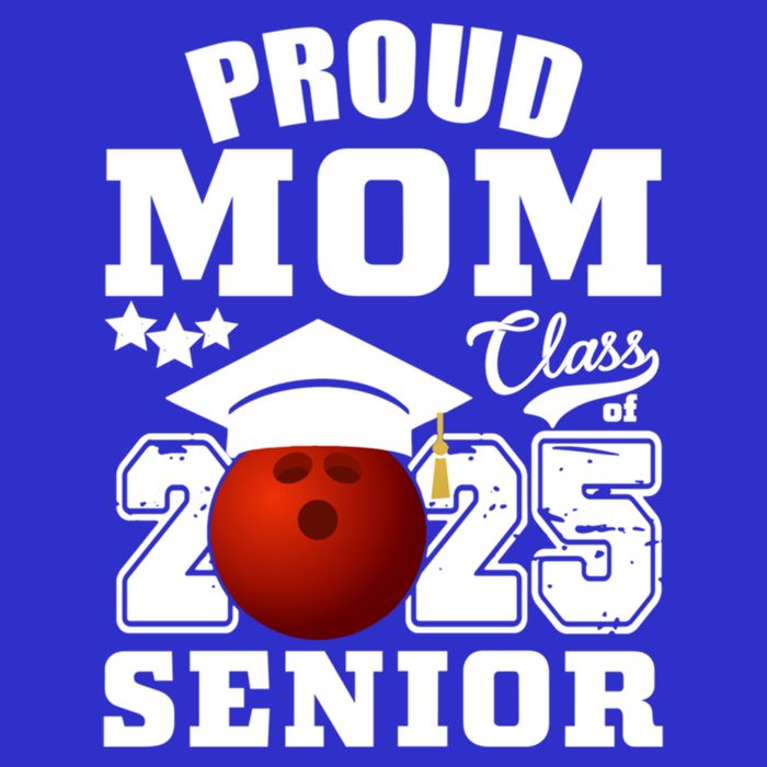 Senior 2025 Proud Mom Of A Class Of 2025 Bowling Graduate Great Gift Women's V-Neck T-Shirt